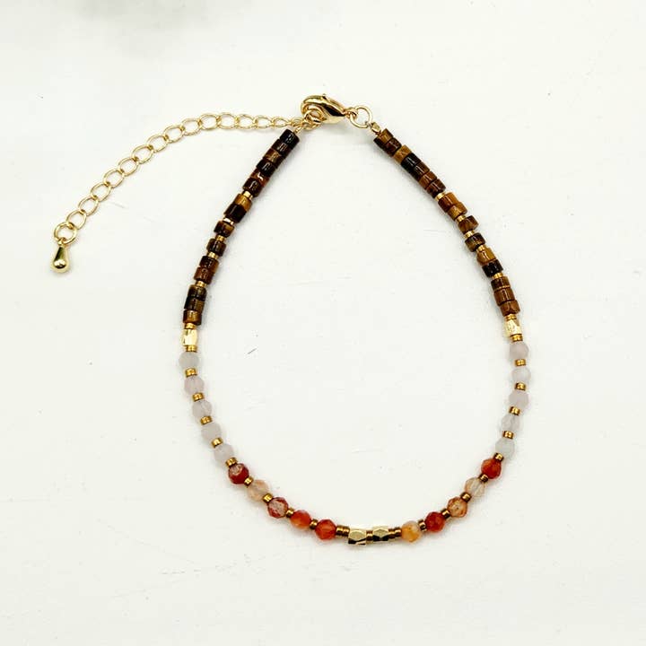 Meraki Gemstones – wholesale Pärlarmband – DEPRESSION STÖD-Karneol/Rosenkvarts/Tigeröga Armband