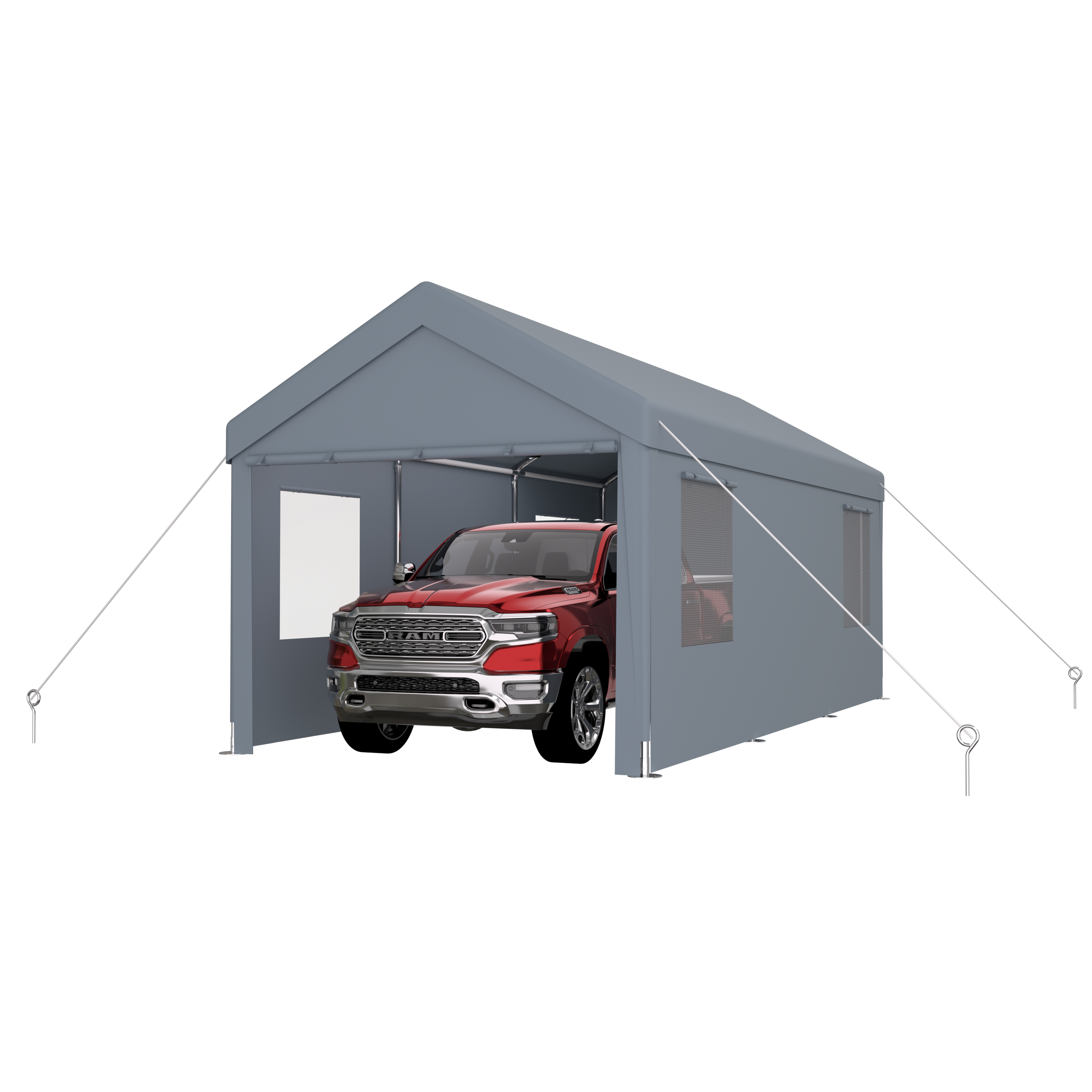 39F Inc. - Wholesale Tent - 10x20ft Heavy Duty Portable Carport Garage with Doors, Grey27