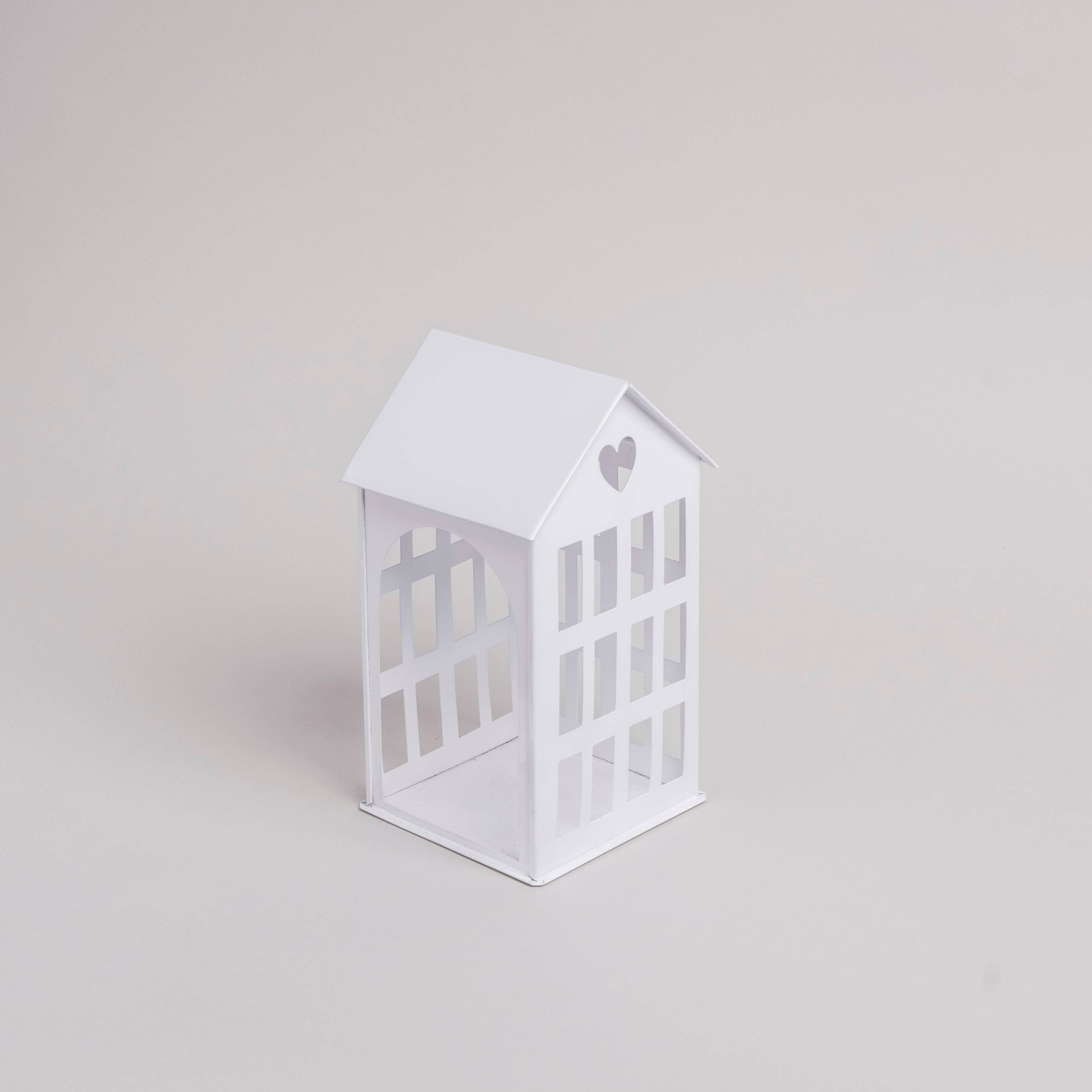 Eulenschnitt - Wholesale Decorative Figurine - Metal house medium white (PU = 4 pcs)2