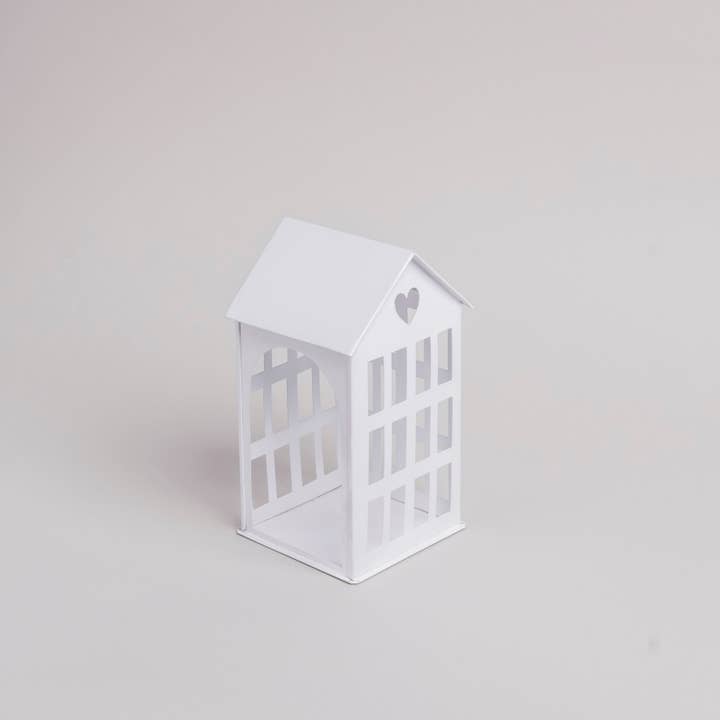 Eulenschnitt - Wholesale Decorative Figurine - Metal house medium white (PU = 4 pcs)2