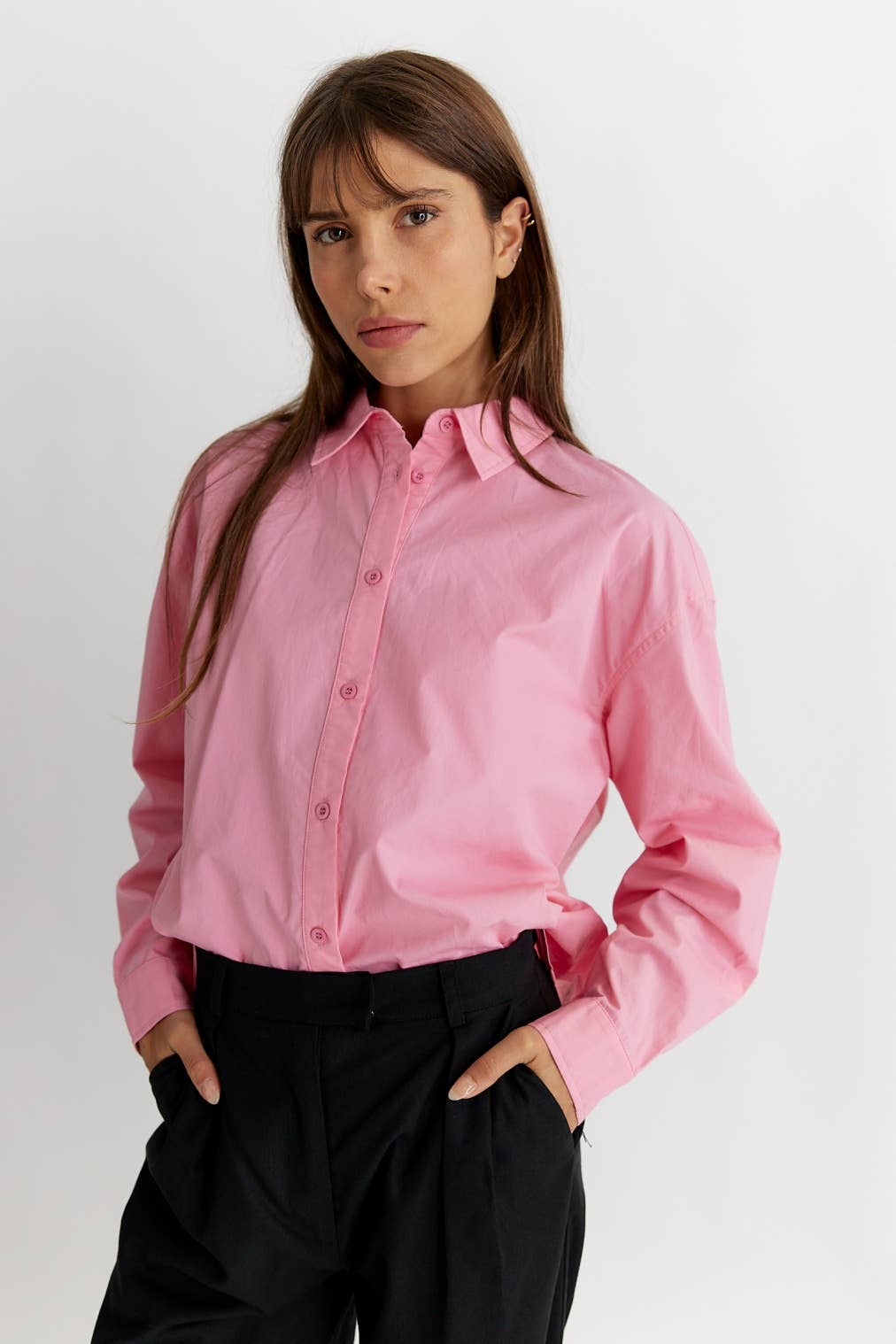 MOD REF - Wholesale Button Down Shirt - Women's - The Ema Top | Collared Button-Down Top3