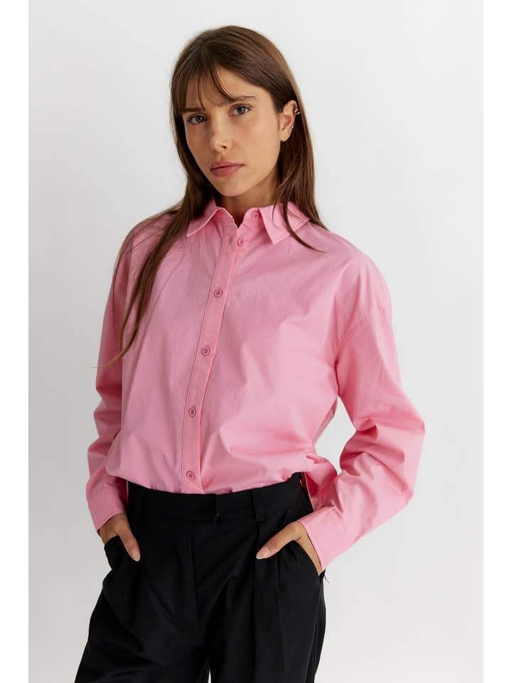 MOD REF - Wholesale Button Down Shirt - Women's - The Ema Top | Collared Button-Down Top3