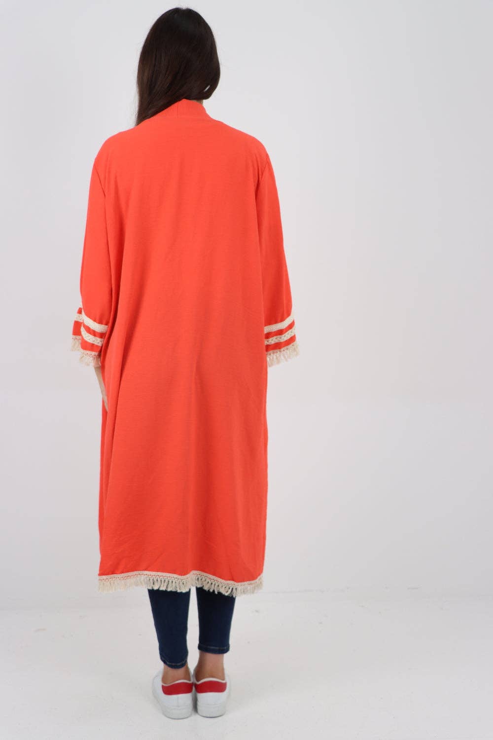 Miss Bold - Vente Cardigan – femme - Cardigan long à manches longues avec franges, ouverture devant, Made in Italy27