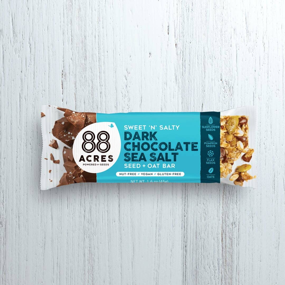 88 Acres - Wholesale Snack Bar - Dark Chocolate Sea Salt Seed + Oat Bar