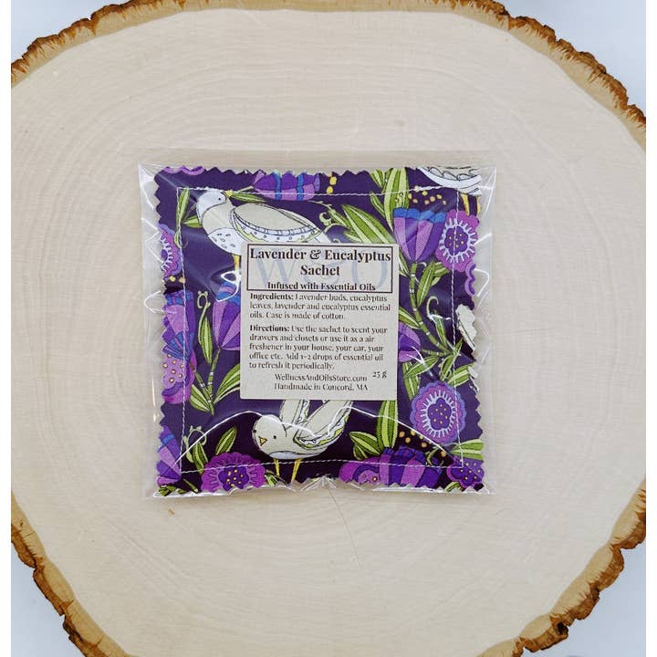 Wellness & Oils - Vendita all'ingrosso Sacchetto profumato - Set regalo - 2 bustine di lavanda ed eucalipto con oli essenziali2