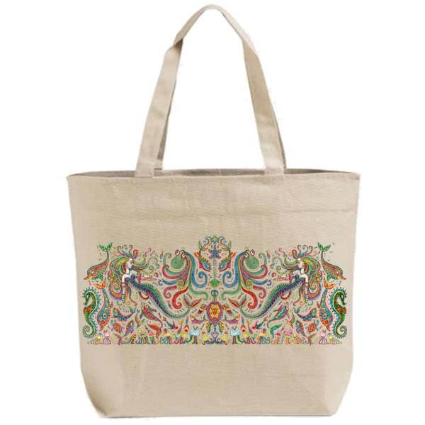 Boho Mermaid Batik Zipper Tote for wholesale by B McVan Designs
