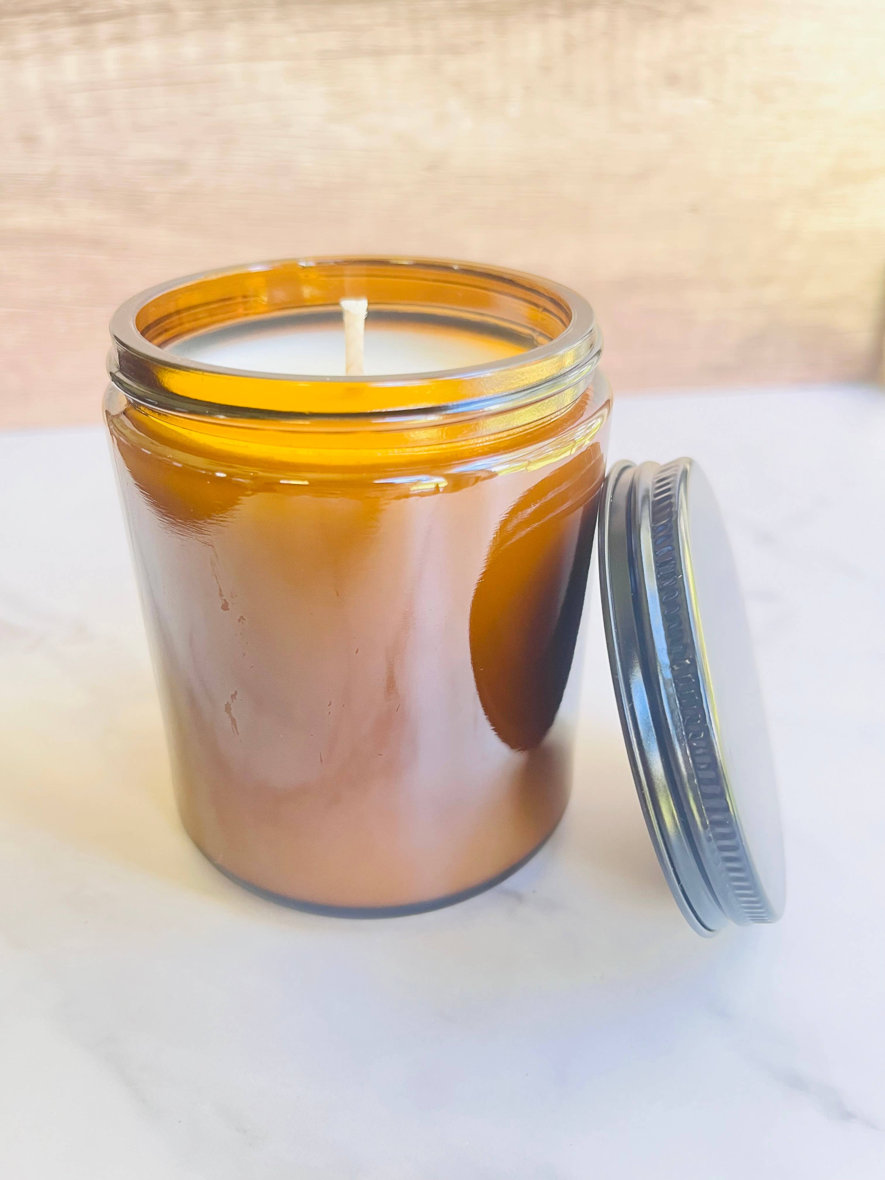 Wanderlust Scents Co. - Wholesale Jar/Filled Candle - Unbranded No Label Summer Scented Soy Candles Amber Jar7