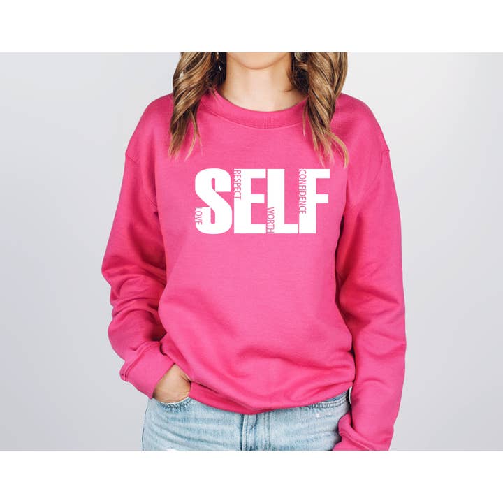 Self Love/Respeito/Valer/Confiança Moletom Crewneck por atacado de Oooh Candy Co.