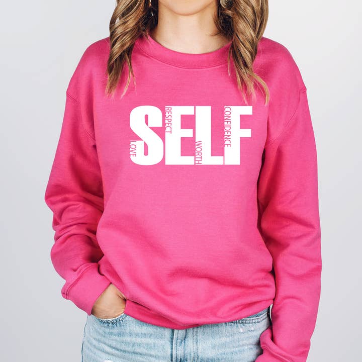 Self Love/Respeito/Valer/Confiança Moletom Crewneck por atacado de Oooh Candy Co.