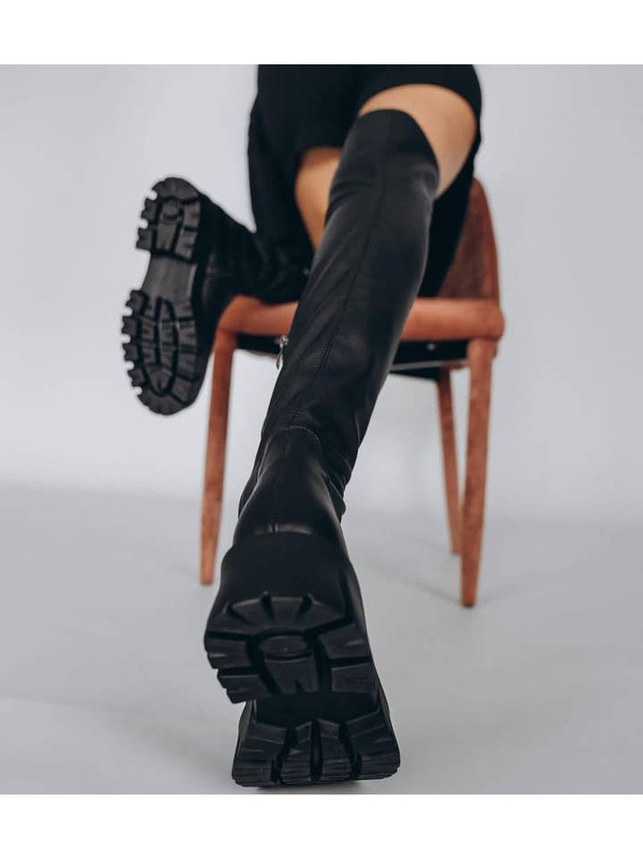 Deimos Shoes - Wholesale Laarzen - Dames - Handgemaakte over-the-knee laarzen met comfortabele zwarte zool3