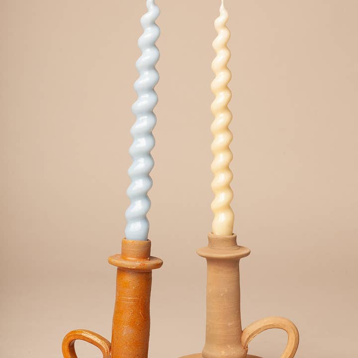 Eturel Madrid - Wholesale Candelabra - Clay handle candlestick with plate2