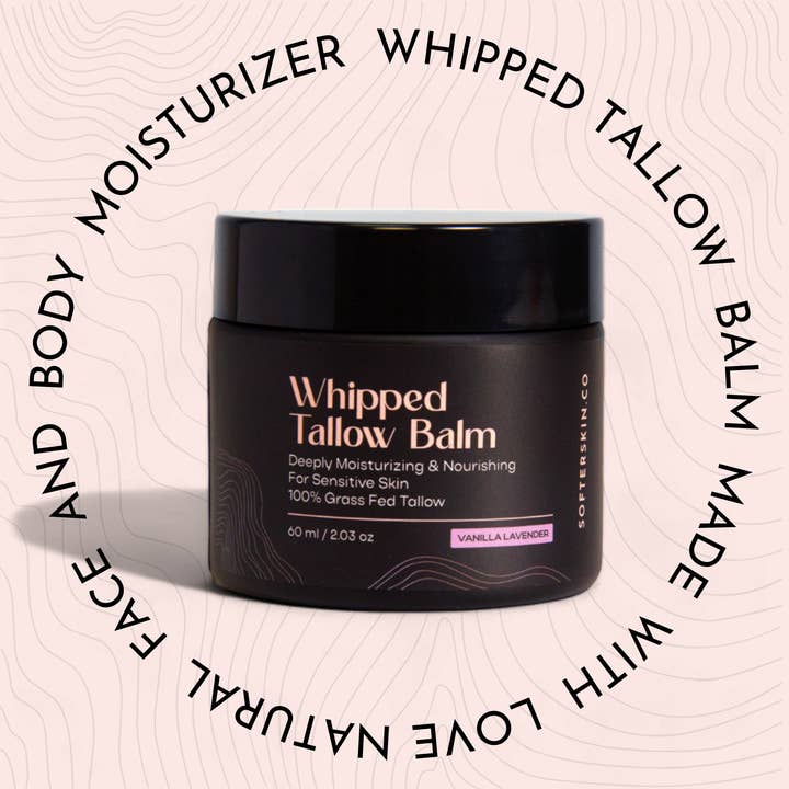 Softer Skin - Wholesale Body cream/lotion - Whipped Tallow Vanilla Lavender (2o z)6