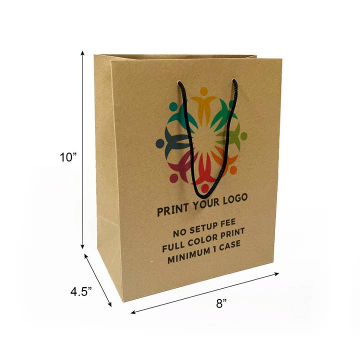 Kis Paper - Wholesale Gift Bag - Custom Print Cub 8x4.5x10 inches Euro Tote Bags