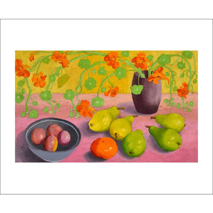 Still Life, Nasturtiums and Pears Card - Cedric Morris for wholesale by Art Angels