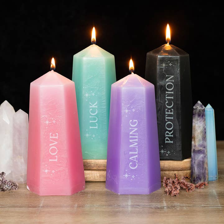 Something Different Wholesale - Wholesale Novelty Candle - Love Crystal Candle with Rough Rose Quartz