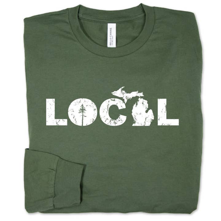 Local long sleeve tee for wholesale by MICHIGAN VIBES