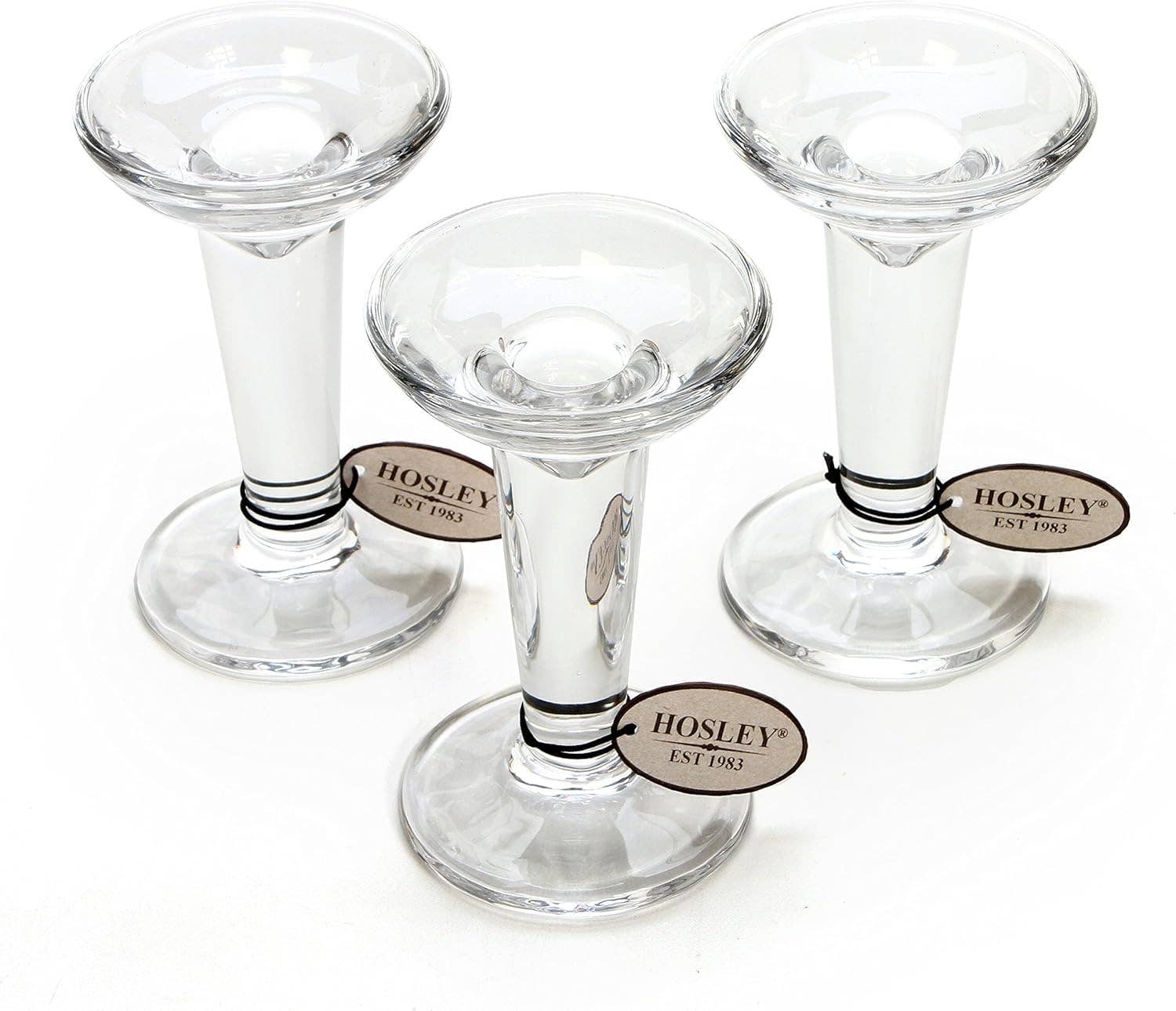 Hosley - Vente Bougeoirs - LOT DE 3 PORTE-CONIQUES EN VERRE Hosley®, 5,1 POUCES DE HAUTEUR2