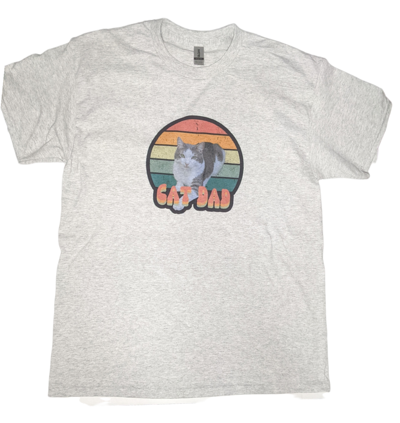 Made By Scratch Crafts - Wholesale Screen Printed T-Shirt - Unisex - Vintage Cat Dad T-Shirt – Retro Cat Lover Gift0