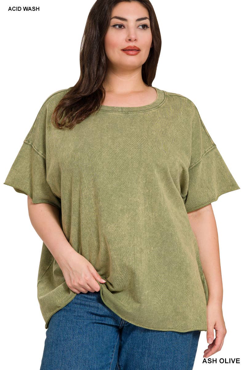 42POPS - Wholesale T-Shirt - Women's - ".._ Washed French Terry Loose fit Top Reg/Plus11