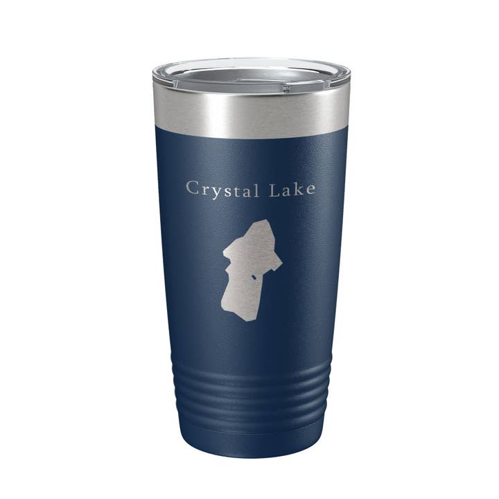 Crystal Lake Map Tumbler Travel Mug Insulated Laser Engraved Coffee Cup California 20 oz for wholesale by CarveBright