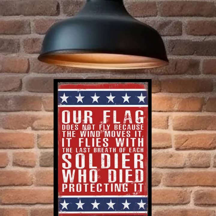 Bad Bunny Designs - Wholesale Sign - Our Flag Does Not Fly Because The Wind Moves It Sign
1