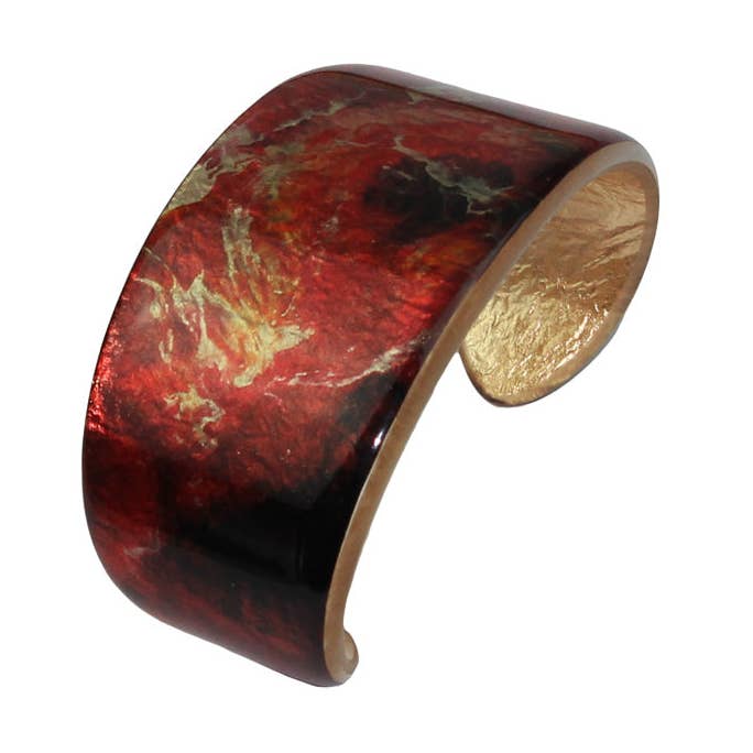 Artistic Adjustable Wide Bracelet Lava Flooding - D511W for wholesale by Mo Resin