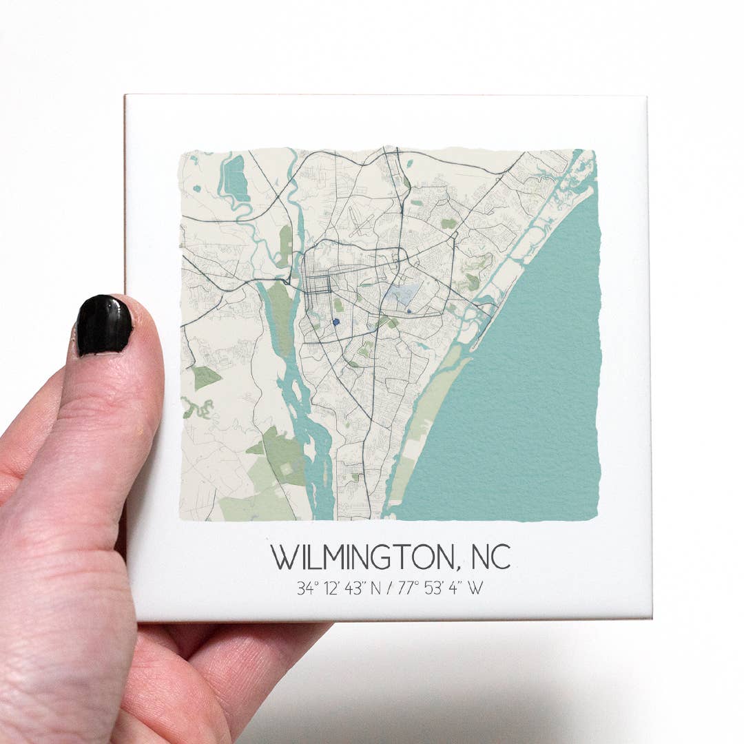 Sparks House Co. - Wholesale Coasters - Watercolor City Map Coasters - Your City - Custom Order9