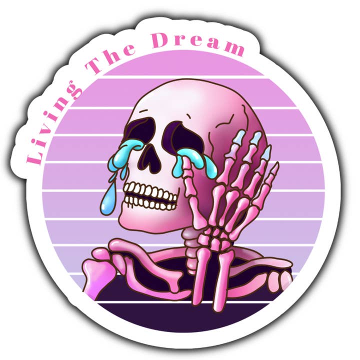 Leva drömmen skelettklistermärke (vitt) för wholesale av Stick to it creations