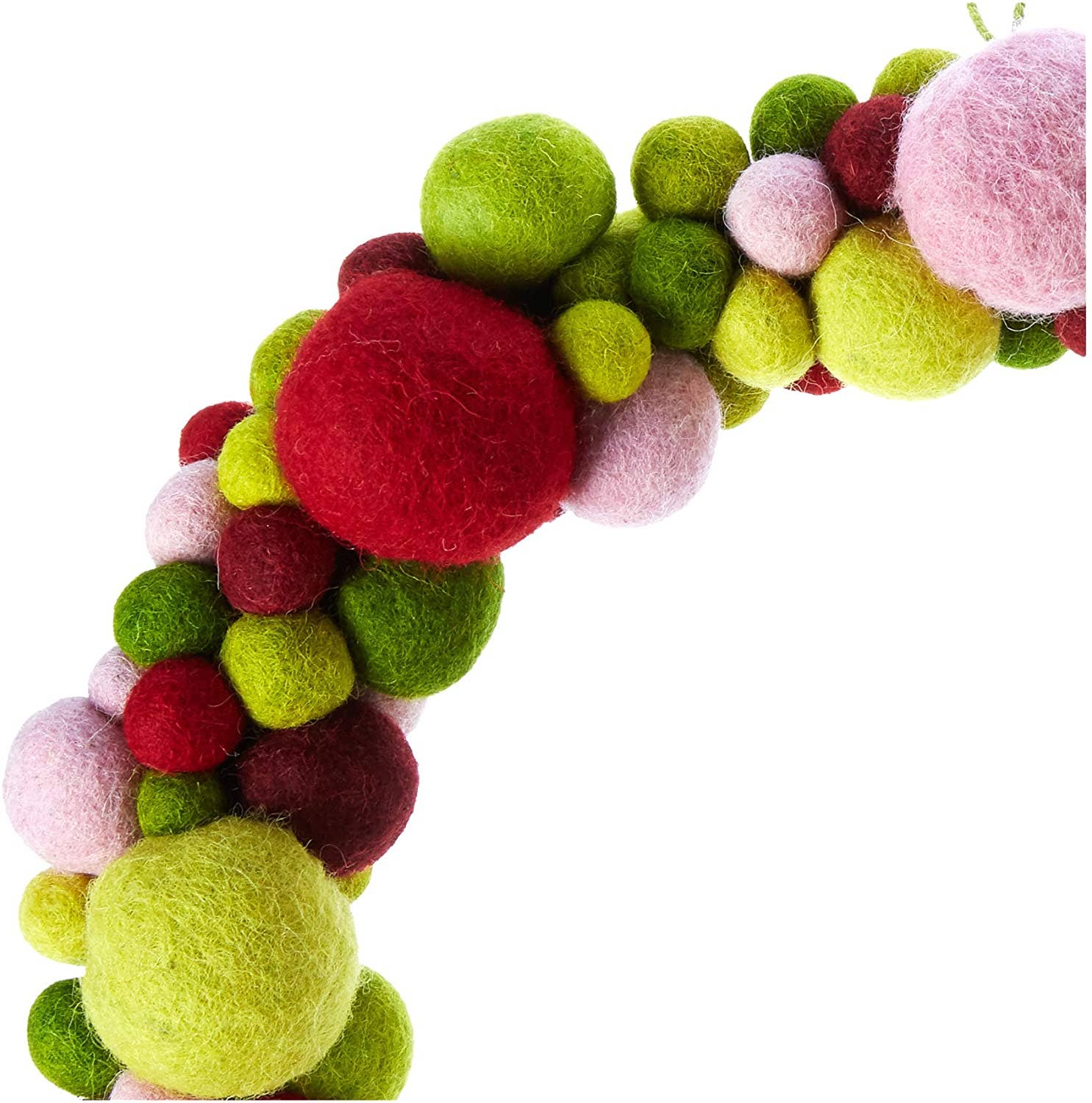 Arcadia Home - Wholesale Wreath - Handmade Felted Wool Christmas Wreath - Multicolor - 14"4