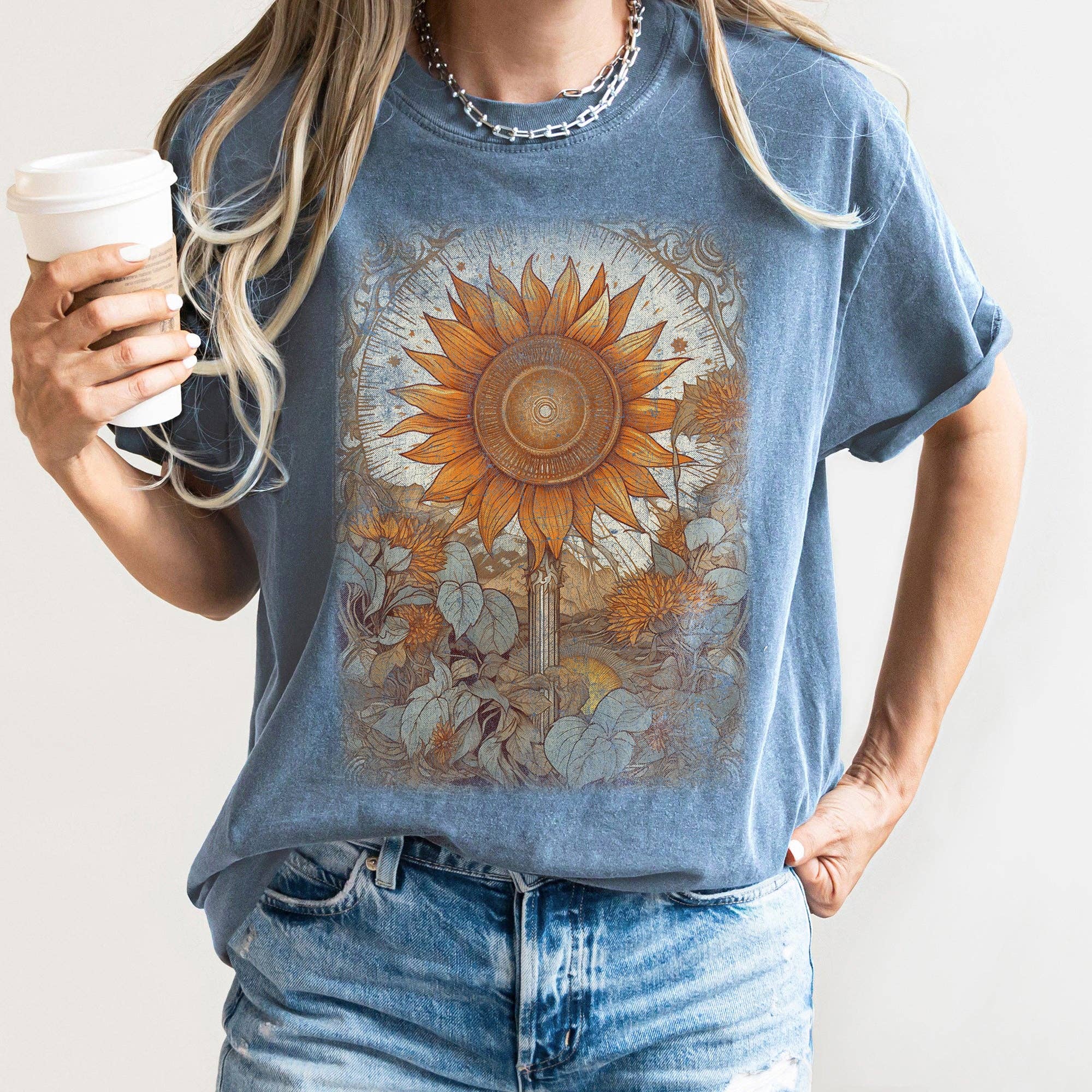 Refinery Number One LLC - Wholesale T-Shirt (Graphic) - Women's - Vintage Sunflower Field T-shirt5