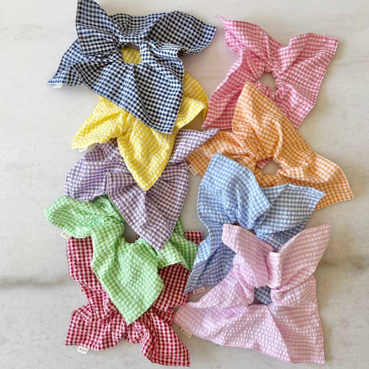 Billy Bamboo - Wholesale Scrunchie - Women's - MINI GINGHAM DIAMOND SCRUNCHIES