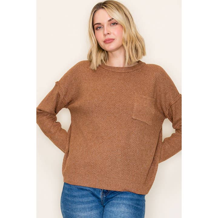 STACCATO – Großhandel Strickpullover – Damen – RUNDHALS-WAFFELPULLOVER-SWEATER5