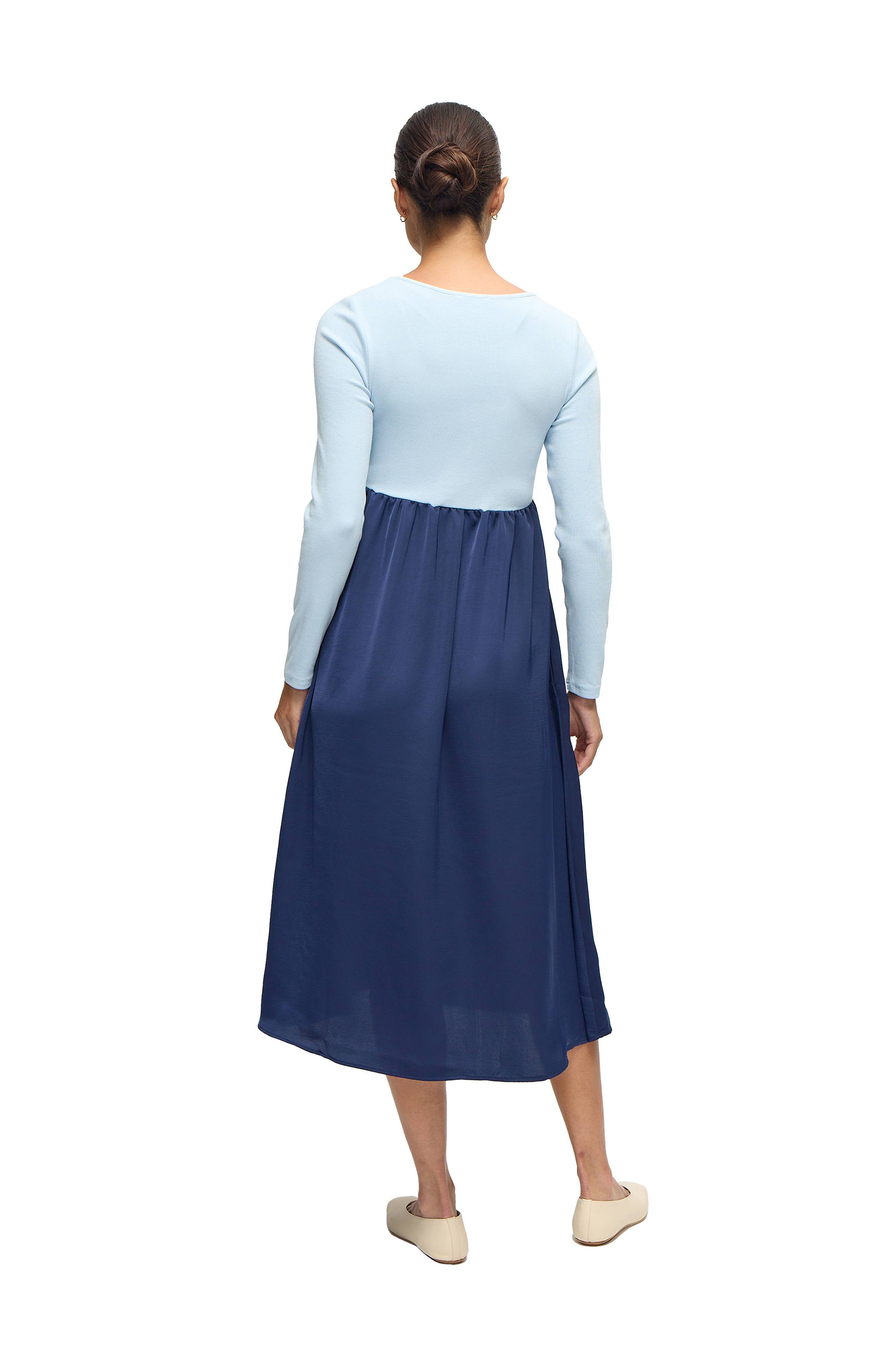 Ingrid & Isabel - Wholesale Dress - Maternity - The Double Take Mixed Media Midi Dress11