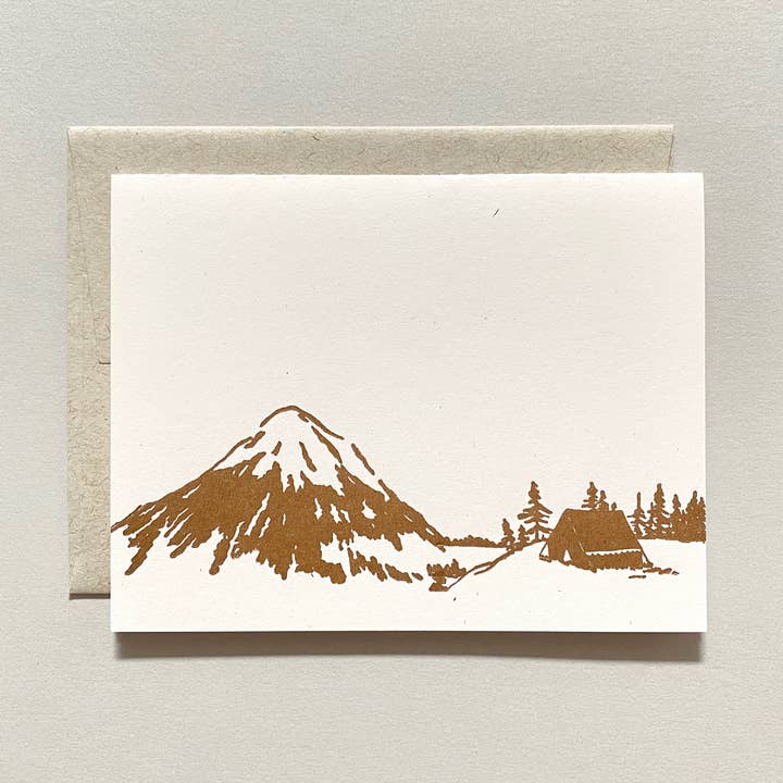 Biglietto tipografico - Note del campo - Mountainside Wilderness per la vendita all'ingrosso da parte di Runaway Press