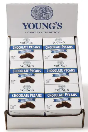 Young’s Premium Foods - Wholesale Chocolate Covered Sweets - Double  Dipped Chocolate Pecans 2oz Box0