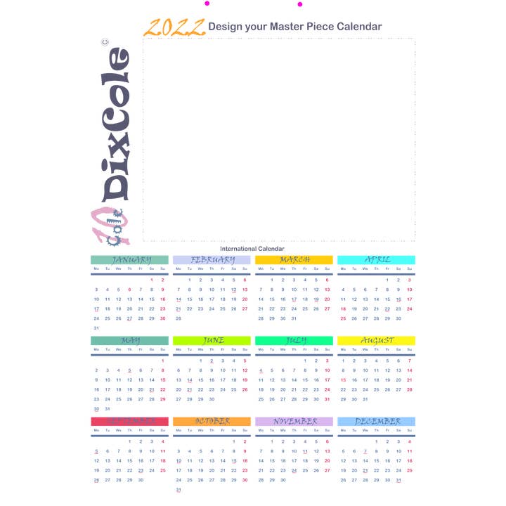 dixcole – wholesale Kalender – DixCole Kalender 2022 Designa din egen C6-kalender