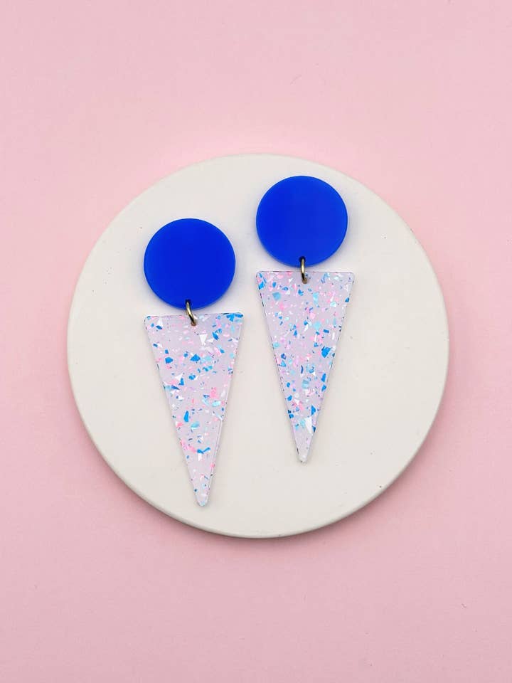 Joséphine Earrings - Blue / Neon Terrazzo for wholesale by Studio Annette