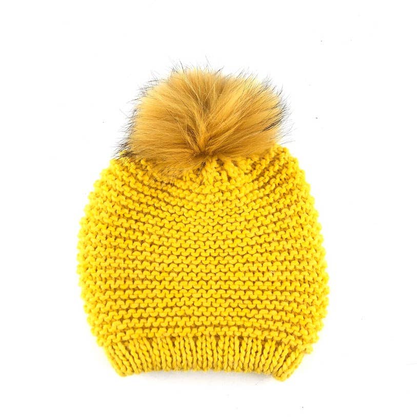 MILANO AMOUR - Wholesale Beanie - Women's - HAT WOOL BEANIE WITH REAL FUR POM POM1