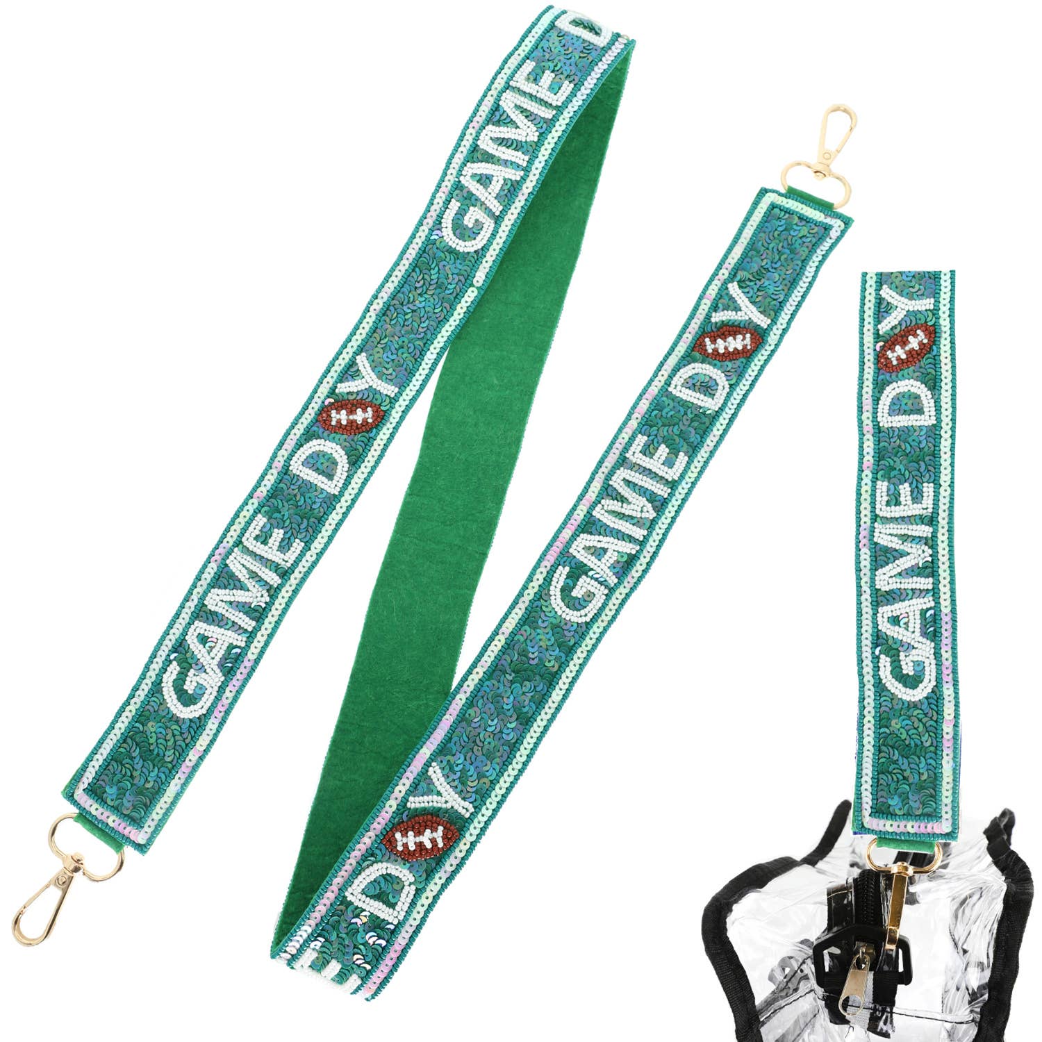 SP Sophia Collection - Wholesale Bag Strap - Women's - Game Day Seed Beaded Sequins Shoulder Bag Strap 5