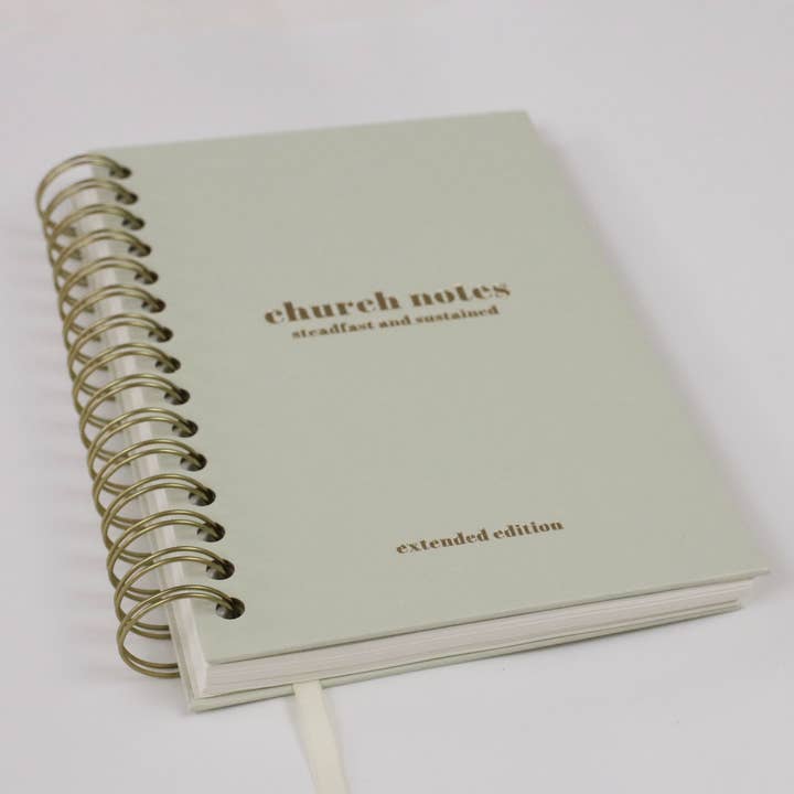 Steadfast and Sustained – Großhandel Tagebuch – Kirchennotizen-Journal - Erweiterte Ausgabe - Spiralbindung, hellgrünes Lederimitat14