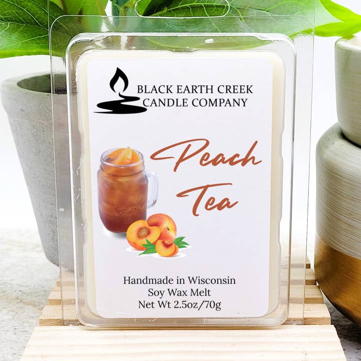 Peach Tea Wax Melt for wholesale by Black Earth Creek Candle Company