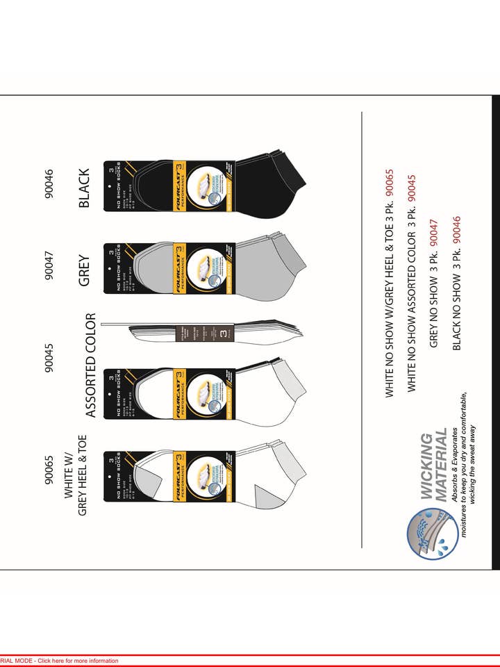 Lot de 3 paires de chaussettes de sport invisibles pour hommes - Blanc pour la vente par Ten West Apparel