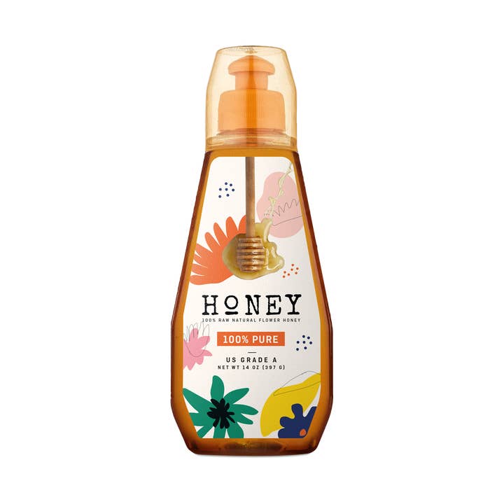 Beemax Honey 14oz Squeeze Bottle Design#1 for wholesale by Beemax