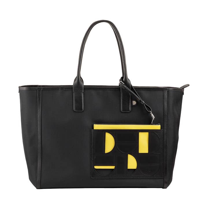 Dudu Large Women'S Tote Shoulder Handbag Black_bright yellow for wholesale by dudu