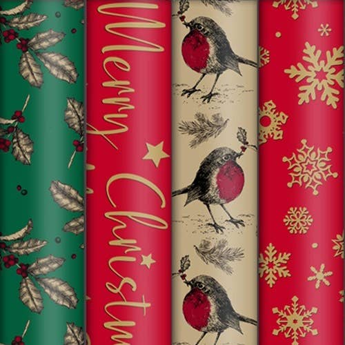 The Unique Paper Company – wholesale Wrapping paper roll – Eco-friendly Christmas Winter Deluxe roll wrapping paper 125