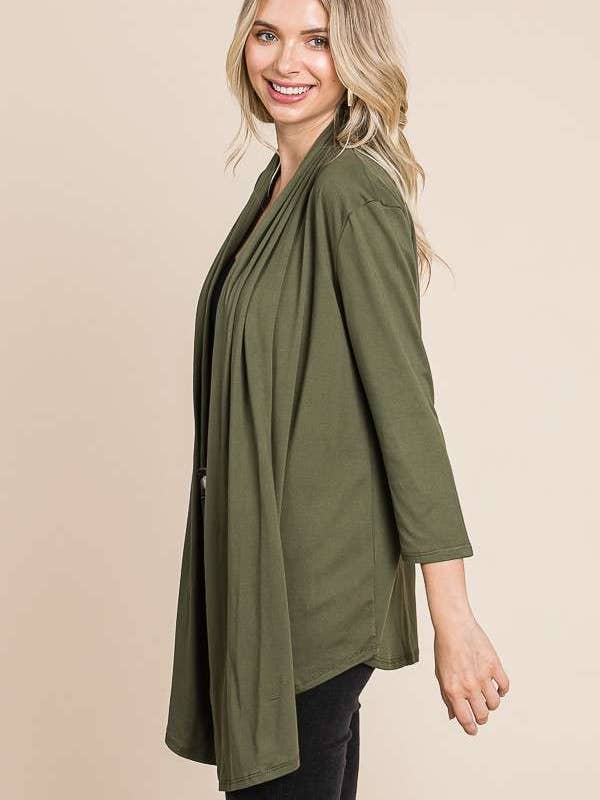 Culture Code - Wholesale Cardigan - Women's - CJT1086Q - DRAPE CARDIGAN TOP18