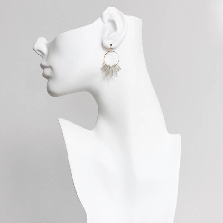 David Aubrey Jewelry - Wholesale Hoop Earrings - CHRE09 Black diamond matte glass small hoop earrings1