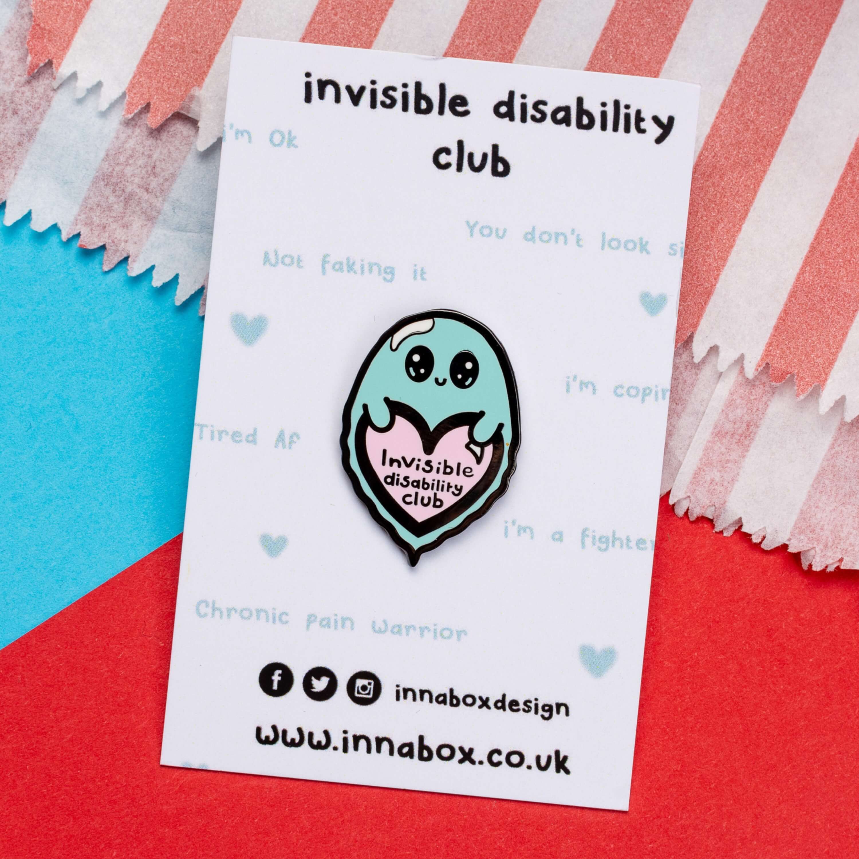 Innabox Ltd – wholesale Lapel pin/button – Invisible Disability Club Enamel Pin2