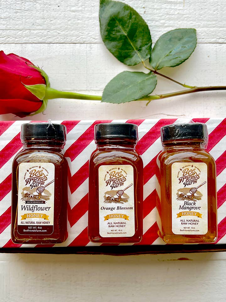 Trio Sample Pack: 3 Florida Honey Varietals for wholesale by Bee Friends Farm