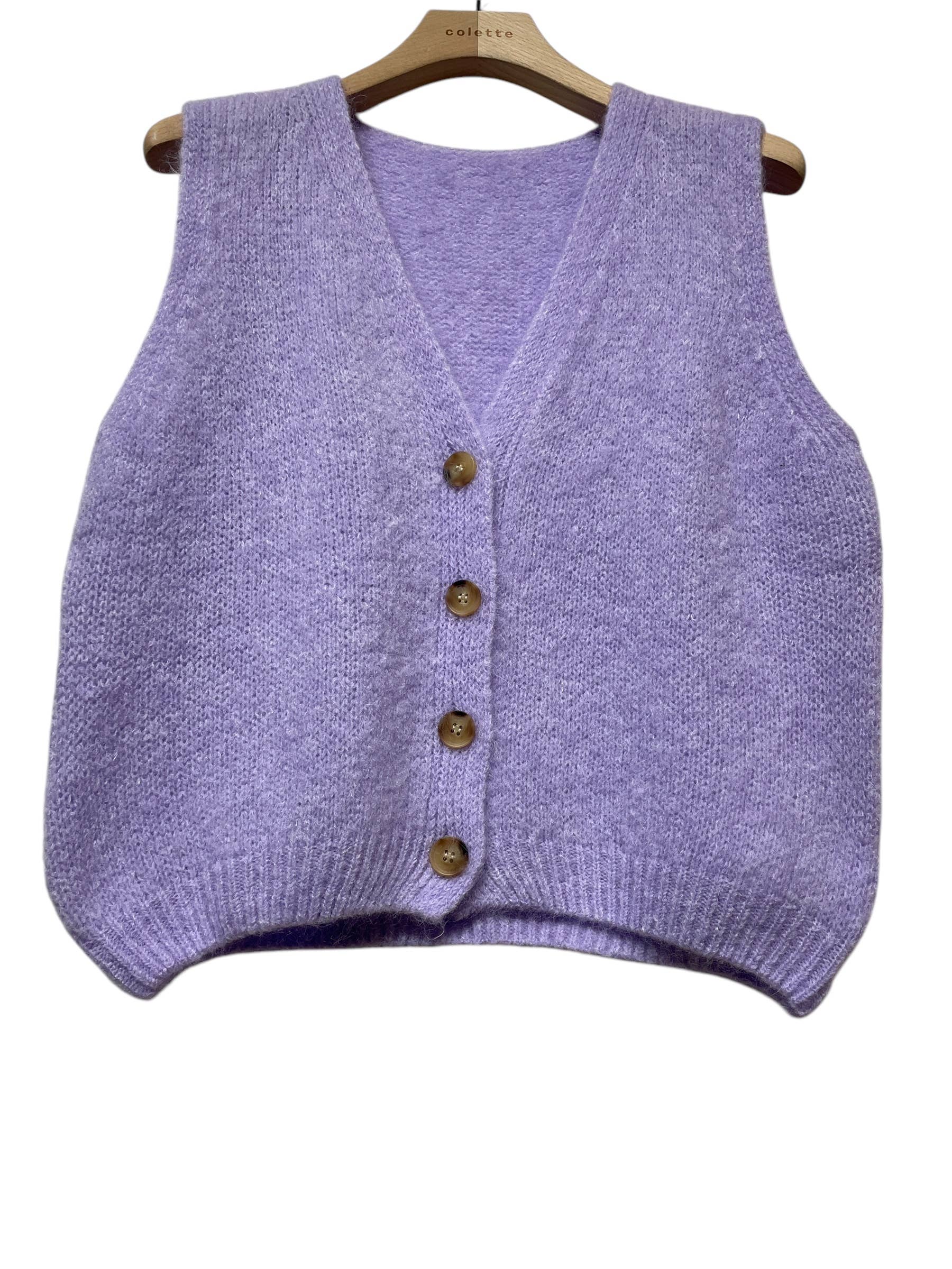 LINEN & COTTON HOUSE - Wholesale Sweater Vest - Women's - Sleeveless sweater with buttons 507122